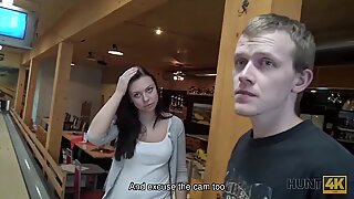 HUNT4K. Cuckold allows guy please his cute GF right in bowling club