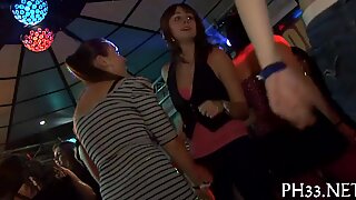 Tons of group sex on dance floor