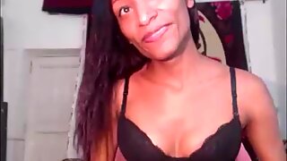 Ebony Shemale Deepthroating Her Male Partner